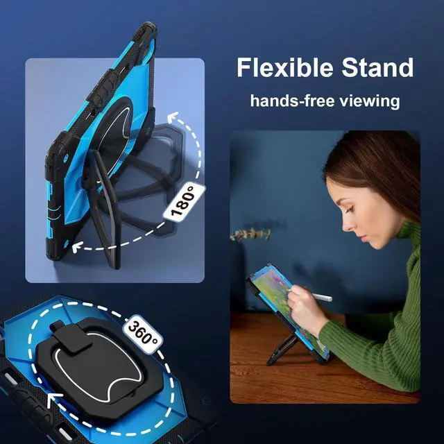 Alt view image 6 of 7 - TYJKeJi Case Fashion Protective Case with Stander Case for iPad Air 13 Inch 2024 (Blue)