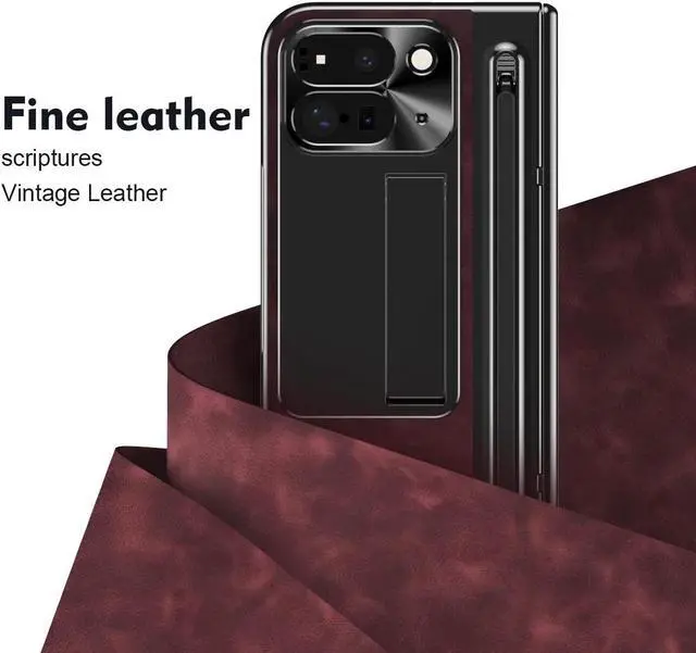 Alt view image 3 of 7 - TYJKeJi Case with Stander Fashion Cover Case For Google Pixel 9 Pro Fold (Red)