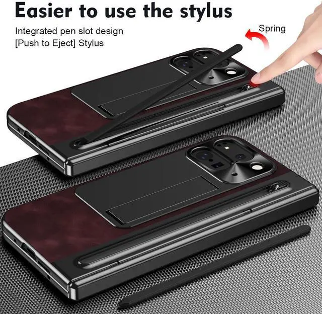 Alt view image 5 of 7 - TYJKeJi Case with Stander Fashion Cover Case For Google Pixel 9 Pro Fold (Red)