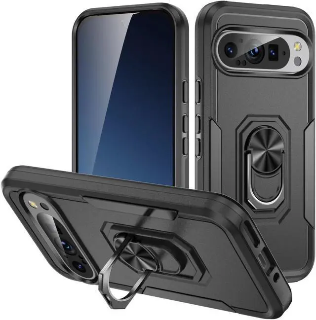 Alt view image 7 of 7 - TYJKeJi Case with Stander Fashion Cover KickStand Case For Google Pixel 9 (6.3inch) / For Google Pixel 9 Pro (6.3inch) (Black)