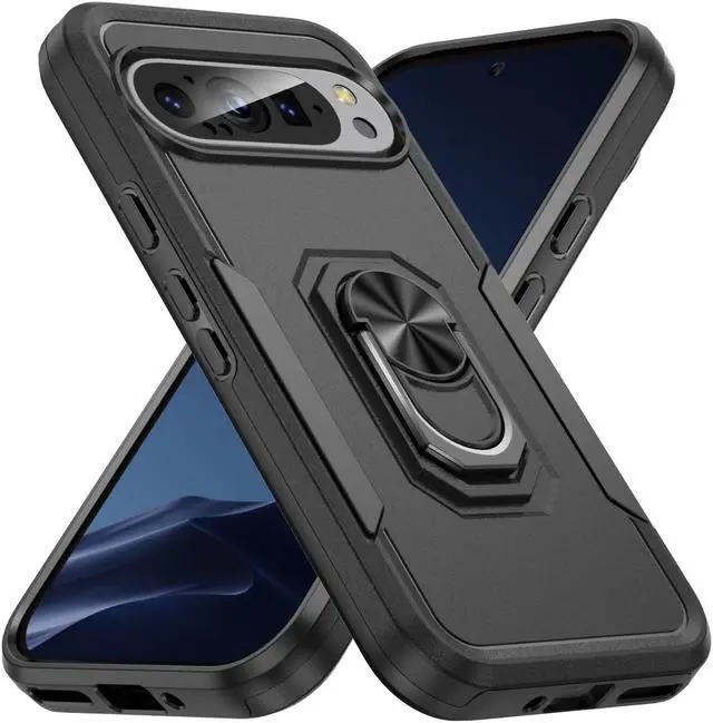 Main image of TYJKeJi Case with Stander Fashion Cover KickStand Case For Google Pixel 9 (6.3inch) / For Google Pixel 9 Pro (6.3inch) (Black)
