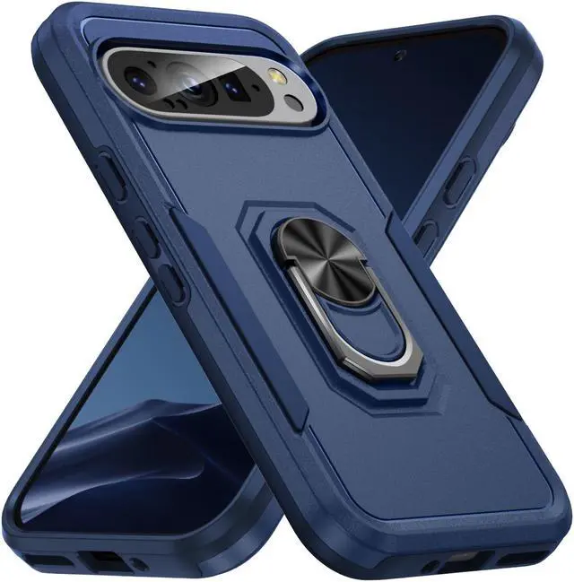 Alt view image 3 of 7 - TYJKeJi Case with Stander Fashion Cover KickStand Case For Google Pixel 9 (6.3inch) / For Google Pixel 9 Pro (6.3inch) (Blue)