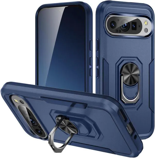 Alt view image 2 of 7 - TYJKeJi Case with Stander Fashion Cover KickStand Case For Google Pixel 9 (6.3inch) / For Google Pixel 9 Pro (6.3inch) (Blue)