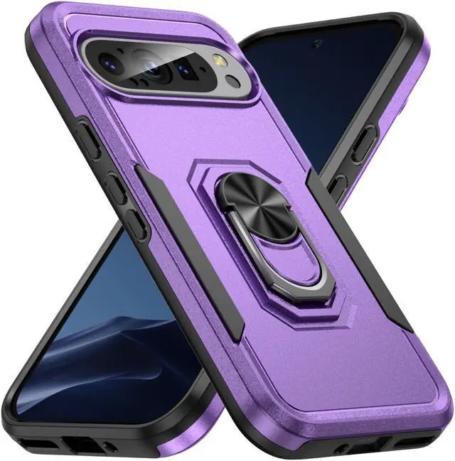 Main image of TYJKeJi Case with Stander Fashion Cover KickStand Case For Google Pixel 9 (6.3inch) / For Google Pixel 9 Pro (6.3inch) (Purple)