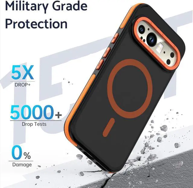 Alt view image 2 of 7 - TYJKeJi Case Compatible with Magsafe Cover Case For Google Pixel 9 Pro (6.3inch) / For Google Pixel 9 (6.3inch) (Orange)