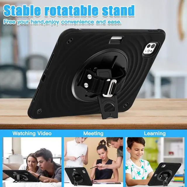 Alt view image 3 of 7 - TYJKeJi Case Fashion Protective Case With Stander Case for iPad Pro 11 Inch 2024 (Black)