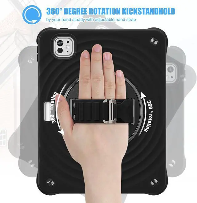 Alt view image 5 of 7 - TYJKeJi Case Fashion Protective Case With Stander Case for iPad Pro 11 Inch 2024 (Black)