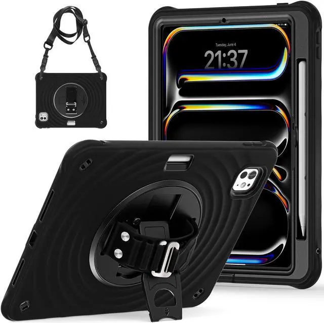 Main image of TYJKeJi Case Fashion Protective Case With Stander Case for iPad Pro 11 Inch 2024 (Black)