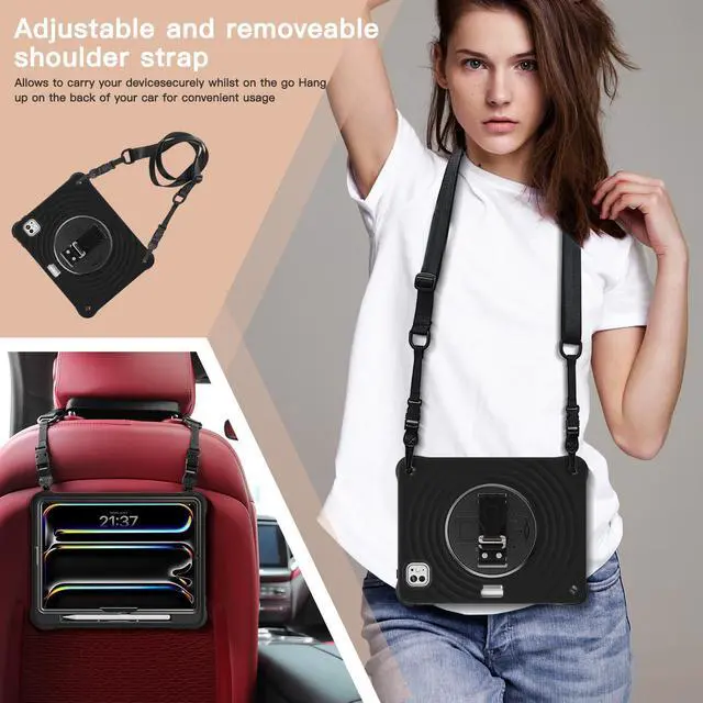 Alt view image 4 of 7 - TYJKeJi Case Fashion Protective Case With Stander Case for iPad Pro 11 Inch 2024 (Black)