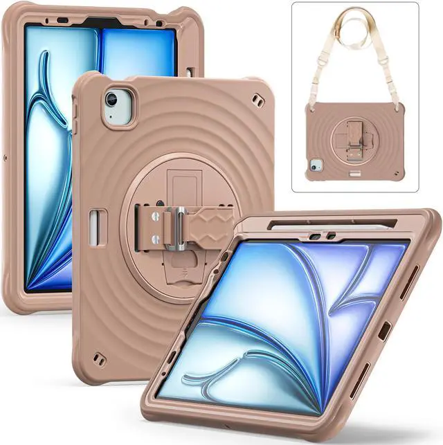 Alt view image 2 of 7 - TYJKeJi Case Fashion Protective Case with Stander Case for iPad Air 11 Inch 2024 (Brown)