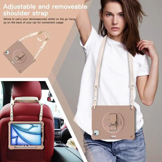 Alt view image 4 of 7 - TYJKeJi Case Fashion Protective Case with Stander Case for iPad Air 11 Inch 2024 (Brown)