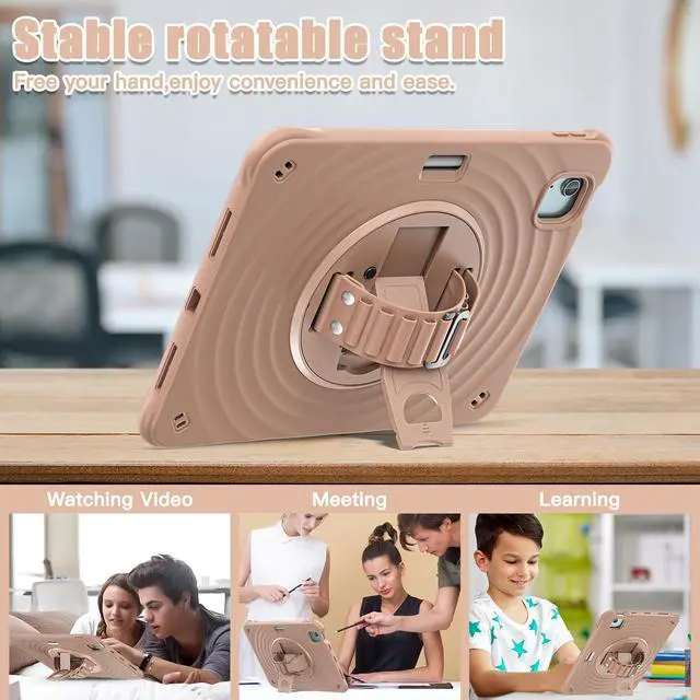 Alt view image 3 of 7 - TYJKeJi Case Fashion Protective Case with Stander Case for iPad Air 11 Inch 2024 (Brown)