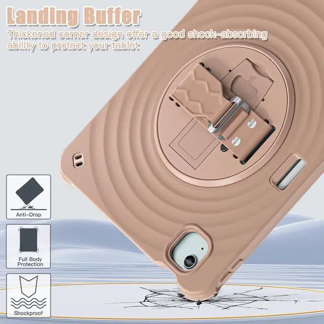 Alt view image 6 of 7 - TYJKeJi Case Fashion Protective Case with Stander Case for iPad Air 11 Inch 2024 (Brown)