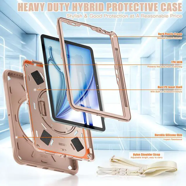 Alt view image 7 of 7 - TYJKeJi Case Fashion Protective Case with Stander Case for iPad Air 11 Inch 2024 (Brown)