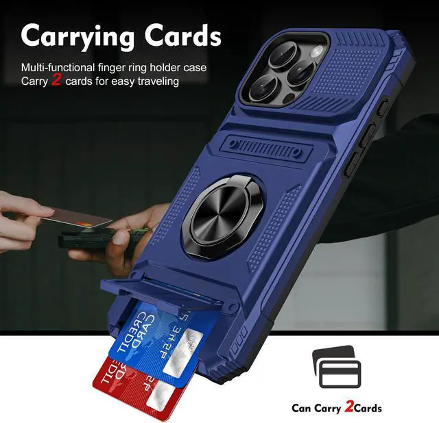 Alt view image 2 of 7 - TYJKeJi Case with Stander Cover Case For iPhone 16 Pro (6.3inch) (Blue)