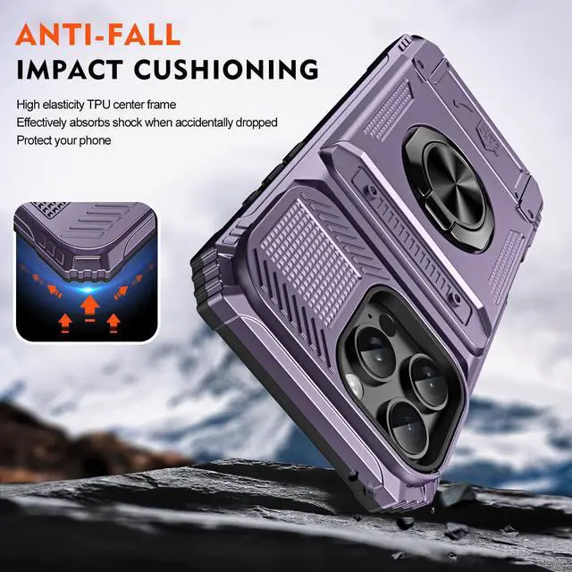 Alt view image 4 of 7 - TYJKeJi Case with Stander Cover Case For iPhone 16 Pro (6.3inch) (Purple)
