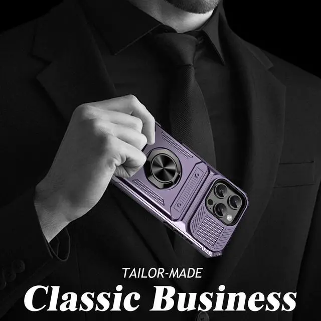 Alt view image 6 of 7 - TYJKeJi Case with Stander Cover Case For iPhone 16 Pro (6.3inch) (Purple)