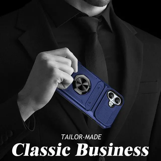 Alt view image 6 of 7 - TYJKeJi Case with Stander Cover Case For iPhone 16 Plus (6.7inch) (Blue)