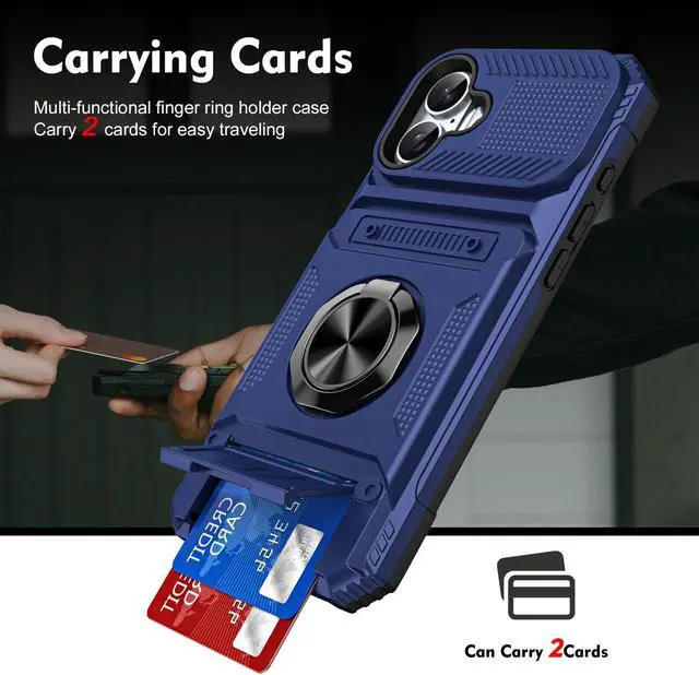 Alt view image 2 of 7 - TYJKeJi Case with Stander Cover Case For iPhone 16 Plus (6.7inch) (Blue)