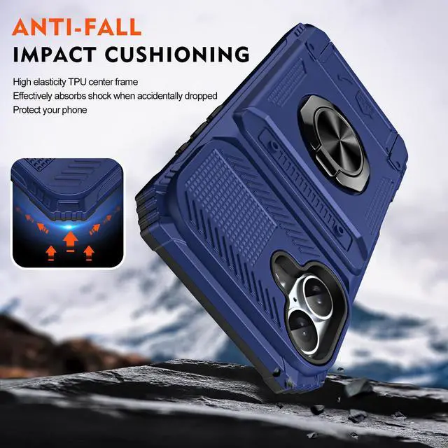 Alt view image 4 of 7 - TYJKeJi Case with Stander Cover Case For iPhone 16 Plus (6.7inch) (Blue)