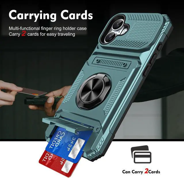 Alt view image 2 of 7 - TYJKeJi Case with Stander Cover Case For iPhone 16 (6.1inch) (Green)