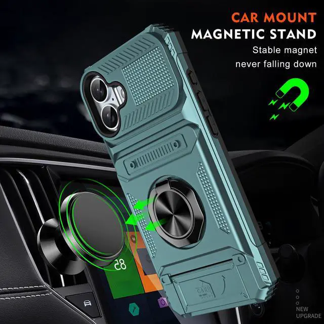 Alt view image 5 of 7 - TYJKeJi Case with Stander Cover Case For iPhone 16 (6.1inch) (Green)