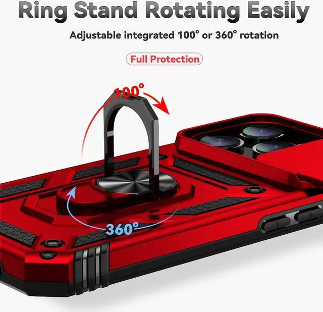 Alt view image 6 of 7 - TYJKeJi Case with Stander Fashion Cover KickStand Case For iPhone 16 Pro Max (6.9inch) (Red)