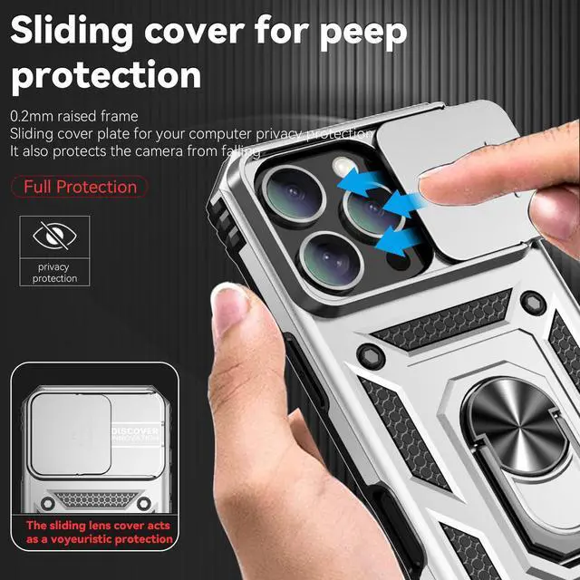 Alt view image 3 of 7 - TYJKeJi Case with Stander Fashion Cover KickStand Case For iPhone 16 Pro Max (6.9inch) (Silver)