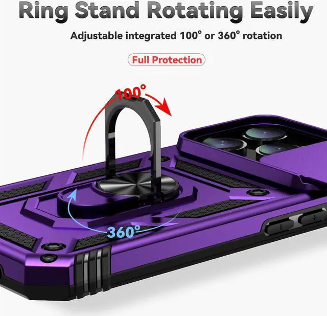 Alt view image 7 of 7 - TYJKeJi Case with Stander Fashion Cover KickStand Case For iPhone 16 Pro (6.3inch) (Purple)