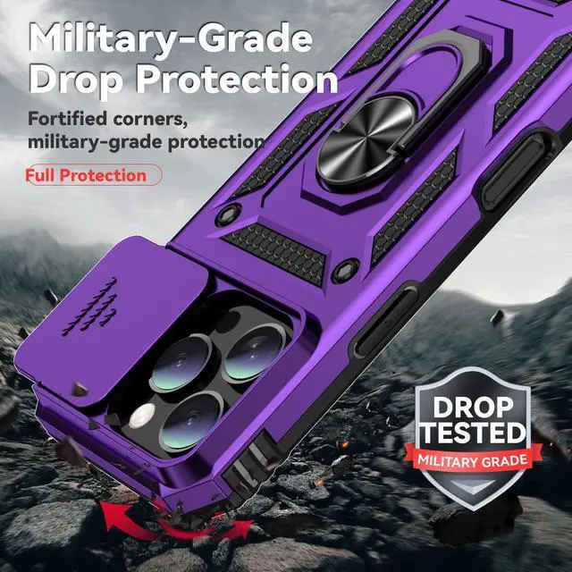 Alt view image 5 of 7 - TYJKeJi Case with Stander Fashion Cover KickStand Case For iPhone 16 Pro (6.3inch) (Purple)