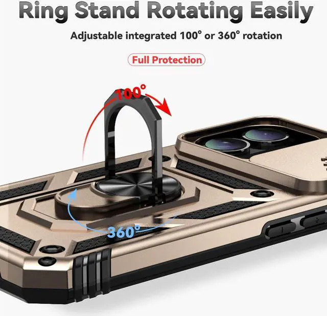 Alt view image 6 of 7 - TYJKeJi Case with Stander Fashion Cover KickStand Case For iPhone 16 Plus (6.7inch) (Gold)