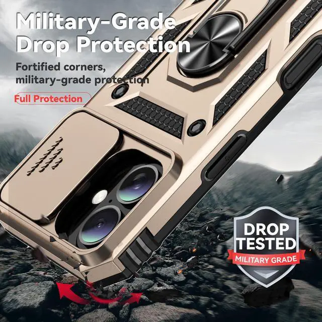 Alt view image 3 of 7 - TYJKeJi Case with Stander Fashion Cover KickStand Case For iPhone 16 (6.1inch) (Gold)