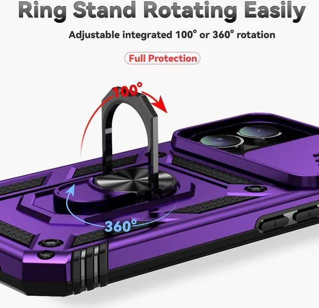 Alt view image 6 of 7 - TYJKeJi Case with Stander Fashion Cover KickStand Case For iPhone 16 (6.1inch) (Purple)