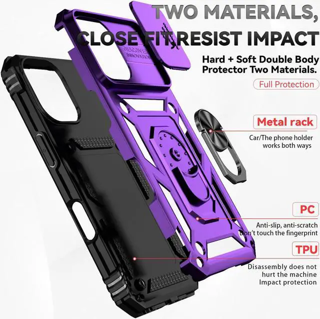Alt view image 7 of 7 - TYJKeJi Case with Stander Fashion Cover KickStand Case For iPhone 16 (6.1inch) (Purple)