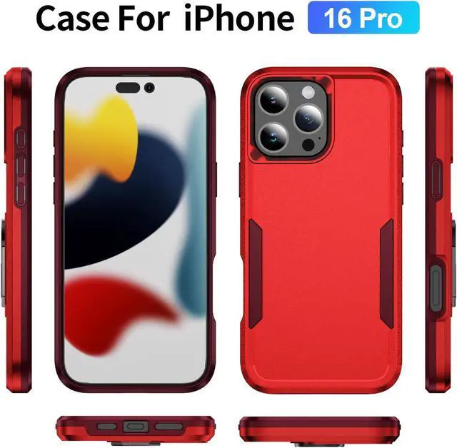 Alt view image 7 of 7 - TYJKeJi Case Fashion Cover Case For iPhone 16 Pro (6.3inch) (Red)