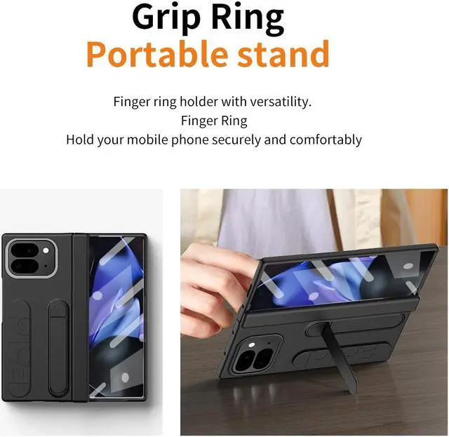 Alt view image 4 of 7 - TYJKeJi Case With Stander Fashion Cover Kickstand Case For Google Pixel 9 Pro Fold (Black)