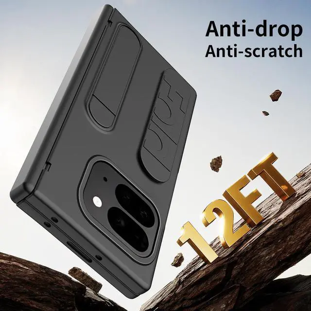 Alt view image 5 of 7 - TYJKeJi Case With Stander Fashion Cover Kickstand Case For Google Pixel 9 Pro Fold (Black)