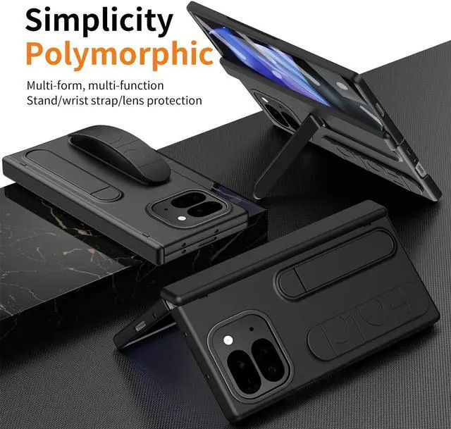 Alt view image 3 of 7 - TYJKeJi Case With Stander Fashion Cover Kickstand Case For Google Pixel 9 Pro Fold (Black)