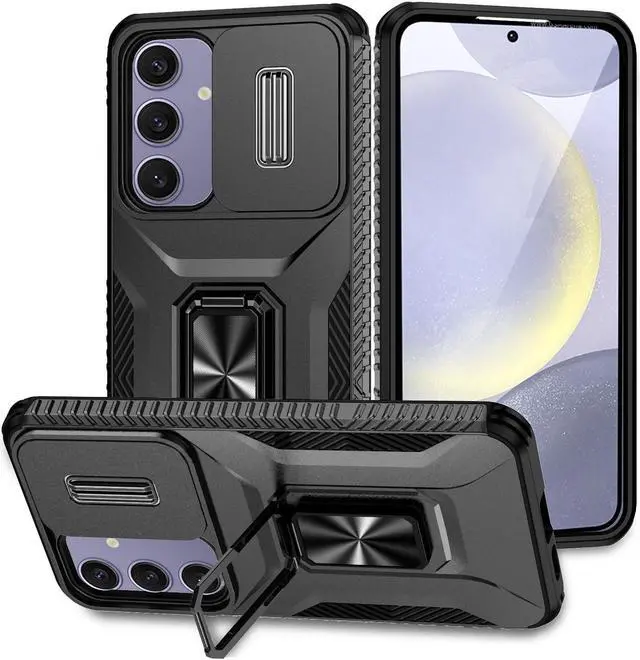 Main image of TYJKeJi Case with Stander Fashion Cover KickStand Case For Samsung Galaxy S24 FE (Black)