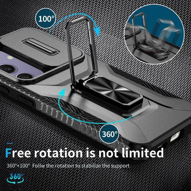 Alt view image 6 of 7 - TYJKeJi Case with Stander Fashion Cover KickStand Case For Samsung Galaxy S24 FE (Black)