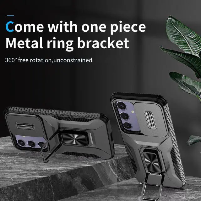 Alt view image 3 of 7 - TYJKeJi Case with Stander Fashion Cover KickStand Case For Samsung Galaxy S24 FE (Black)