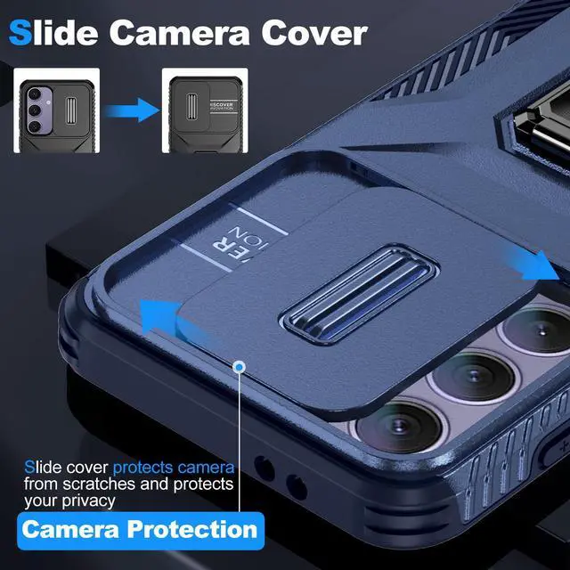 Alt view image 6 of 7 - TYJKeJi Case with Stander Fashion Cover KickStand Case For Samsung Galaxy S24 FE (Blue)