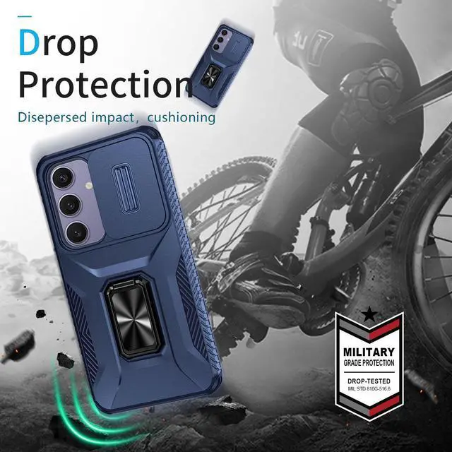 Alt view image 4 of 7 - TYJKeJi Case with Stander Fashion Cover KickStand Case For Samsung Galaxy S24 FE (Blue)