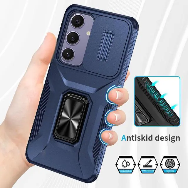 Alt view image 3 of 7 - TYJKeJi Case with Stander Fashion Cover KickStand Case For Samsung Galaxy S24 FE (Blue)