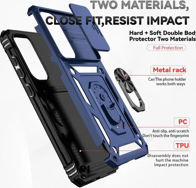 Alt view image 7 of 7 - TYJKeJi Case with Stander Fashion Cover KickStand Case For Samsung Galaxy S24 FE (Blue)