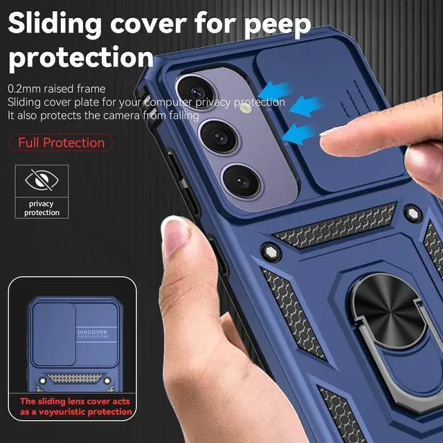 Alt view image 4 of 7 - TYJKeJi Case with Stander Fashion Cover KickStand Case For Samsung Galaxy S24 FE (Blue)