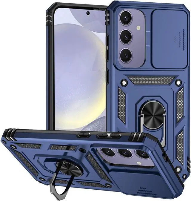 Main image of TYJKeJi Case with Stander Fashion Cover KickStand Case For Samsung Galaxy S24 FE (Blue)