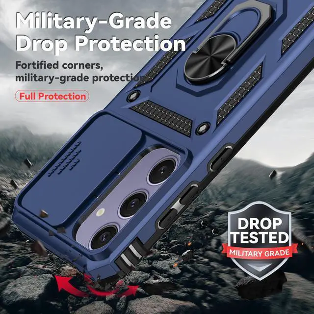 Alt view image 2 of 7 - TYJKeJi Case with Stander Fashion Cover KickStand Case For Samsung Galaxy S24 FE (Blue)