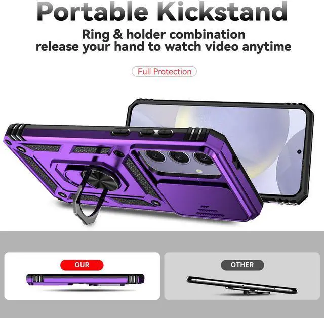 Alt view image 2 of 7 - TYJKeJi Case with Stander Fashion Cover KickStand Case For Samsung Galaxy S24 FE (Purple)