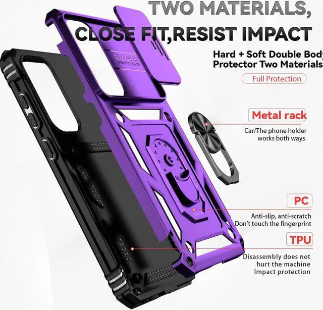 Alt view image 7 of 7 - TYJKeJi Case with Stander Fashion Cover KickStand Case For Samsung Galaxy S24 FE (Purple)